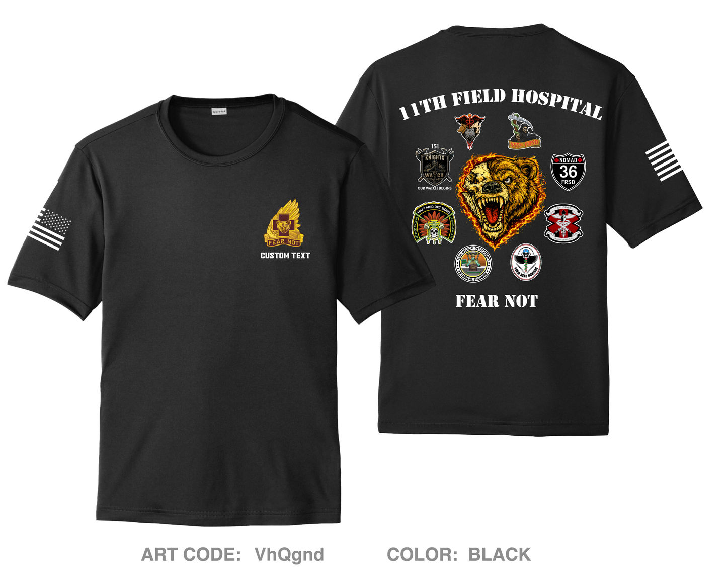 CUSTOM 11th Field Hospital Hi-Tech Performance Unisex SS Tee - VhQgnd