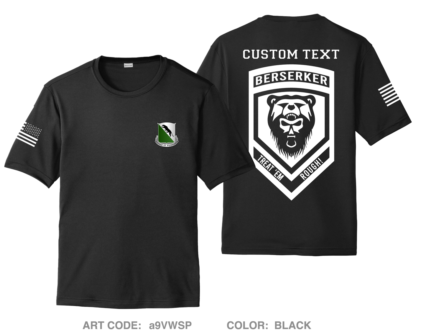 CUSTOM Berserker 3-69AR Hi-Tech Performance Unisex SS Tee - a9VWSP