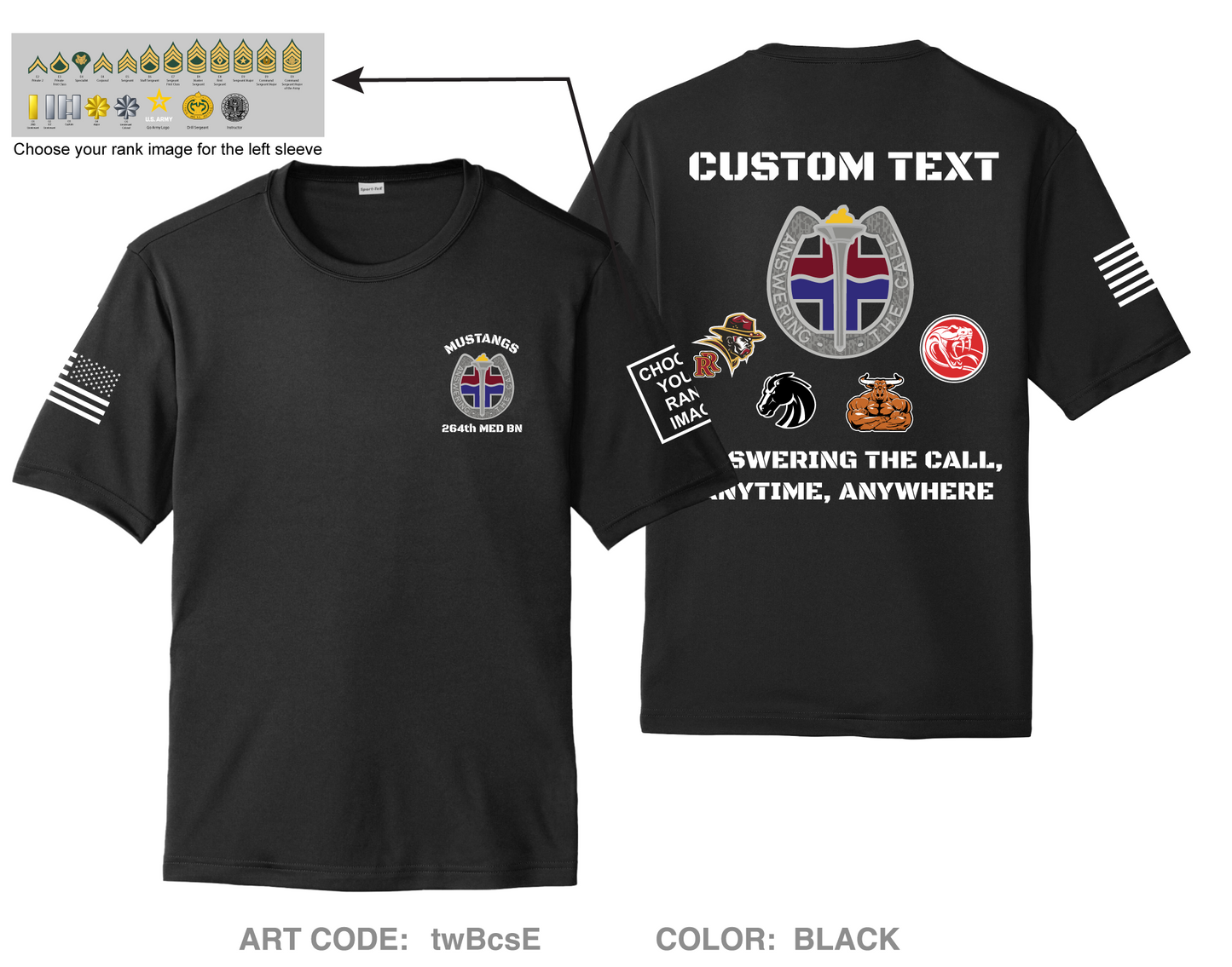 CUSTOM 264th Medical Battalion Hi-Tech Performance Unisex SS Tee - twBcsE