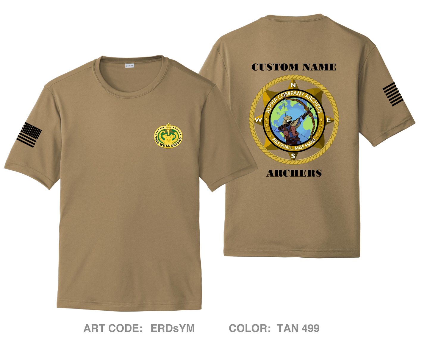 CUSTOM ALPHA COMPANY 305TH MI BN Hi-Tech Performance Unisex SS Tee - ERDsYM