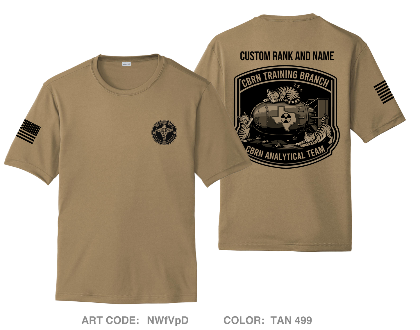 CUSTOM CBRN Training Branch Hi-Tech Performance Unisex SS Tee - NWfVpD