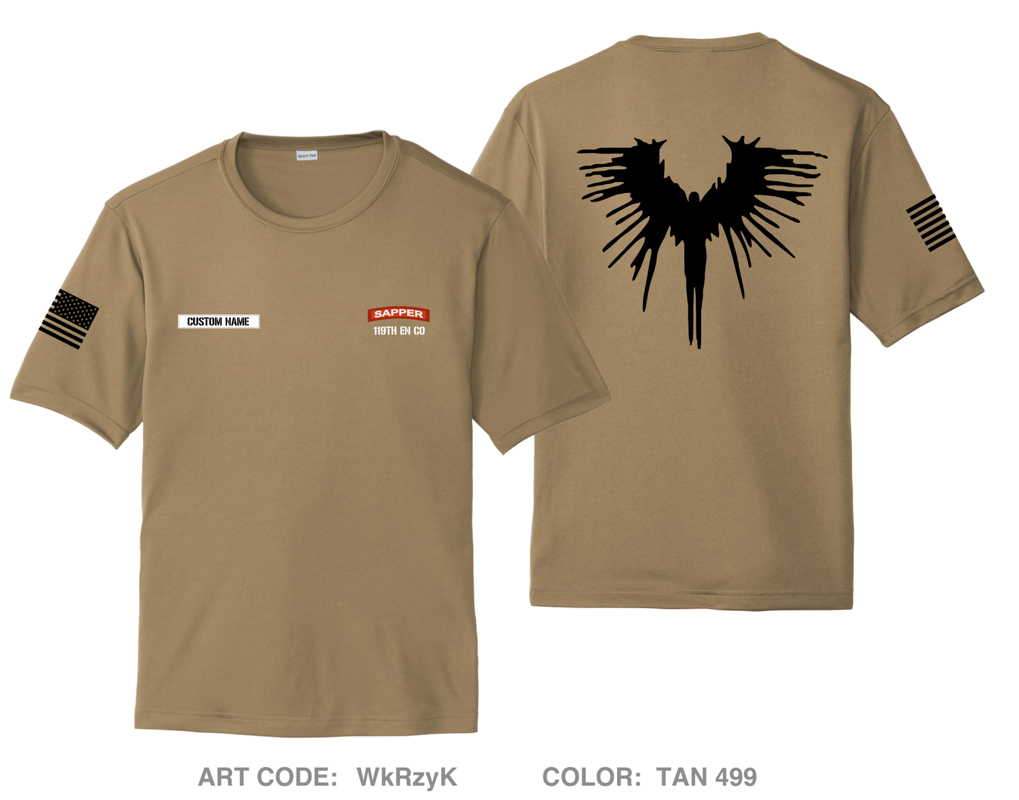 CUSTOM 119 Engineer Company (SAPPER) Fundraising Collection Hi-Tech Performance Unisex SS Tee - WkRzyK