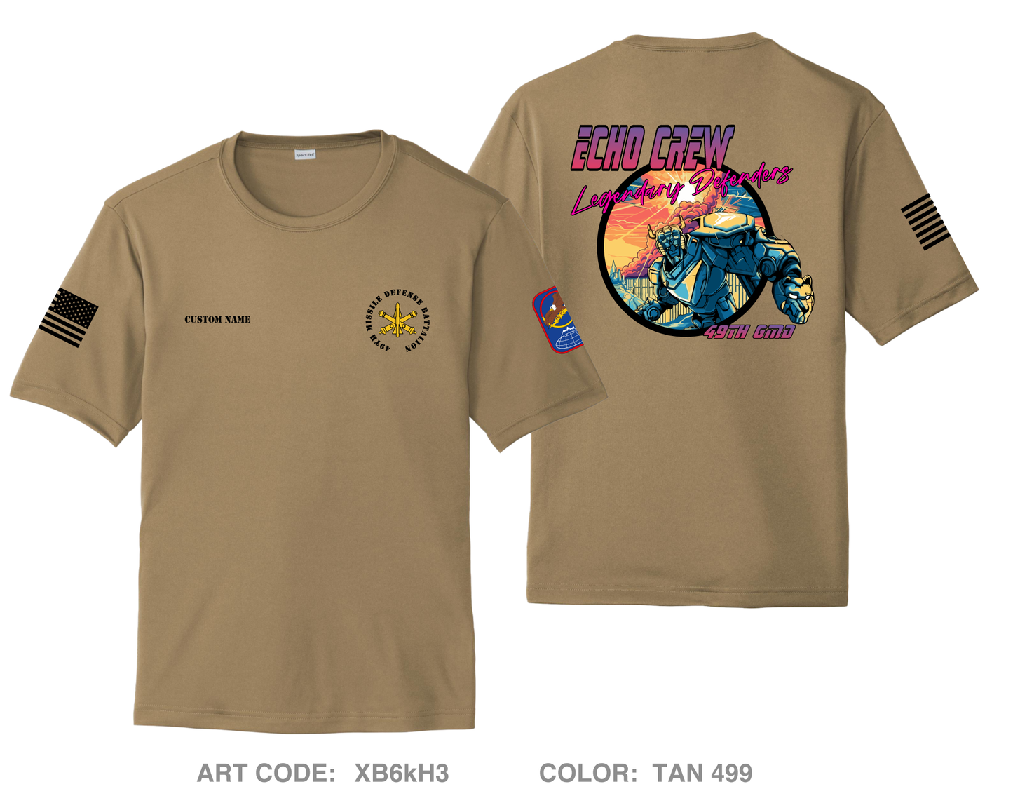 CUSTOM Echo Crew, 49th Missile Defense Battalion Hi-Tech Performance Unisex SS Tee - XB6kH3