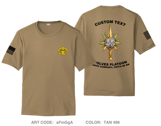 CUSTOM Wolves Platoon, Bravo Company 305th MI BN Hi-Tech Performance Unisex SS Tee - sFmGgA