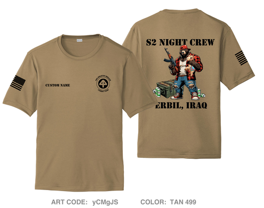 CUSTOM 44th IBCT S-2 Night Shift Hi-Tech Performance Unisex SS Tee - yCMgJS