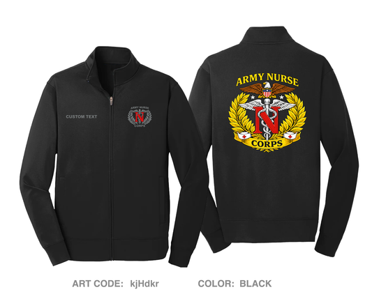 CUSTOM Army Nurse Corps Hi-Tech Performance Full-Zip Fleece Jacket - kjHdkr