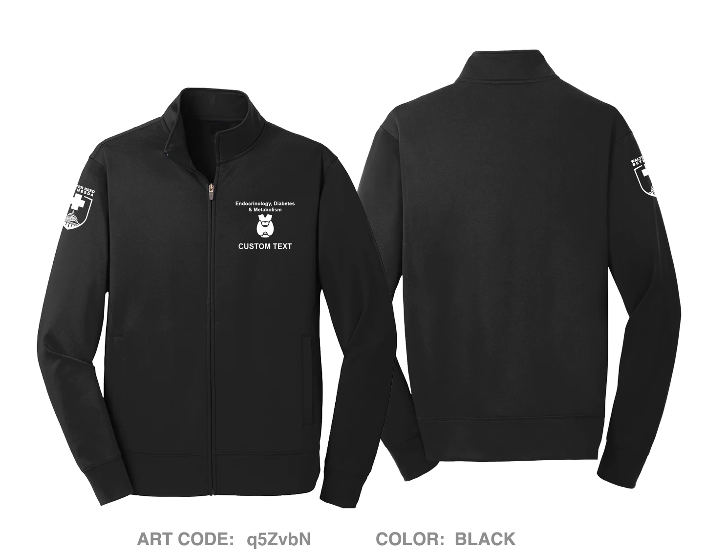 CUSTOM Walter Reed National Military Medical Center Endocrinology Hi-Tech Performance Full-Zip Fleece Jacket - q5ZvbN