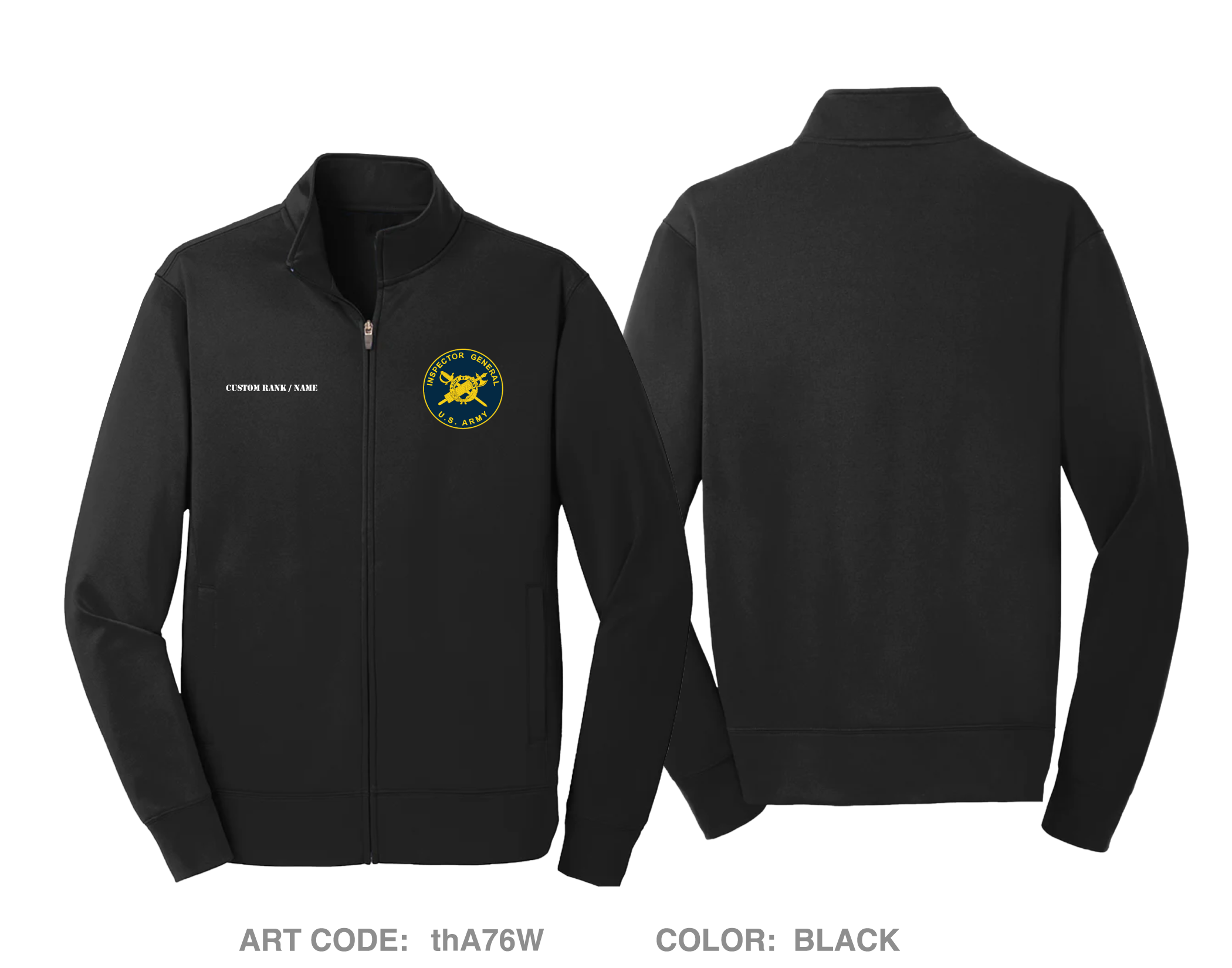 CUSTOM MCoE Inspector General, Fort Moore Hi-Tech Performance Full-Zip ...