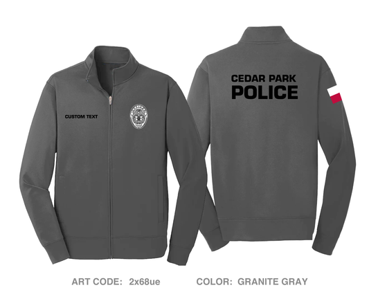 CUSTOM Cedar Park Police Department Hi-Tech Performance Full-Zip Fleece Jacket - 2x68ue