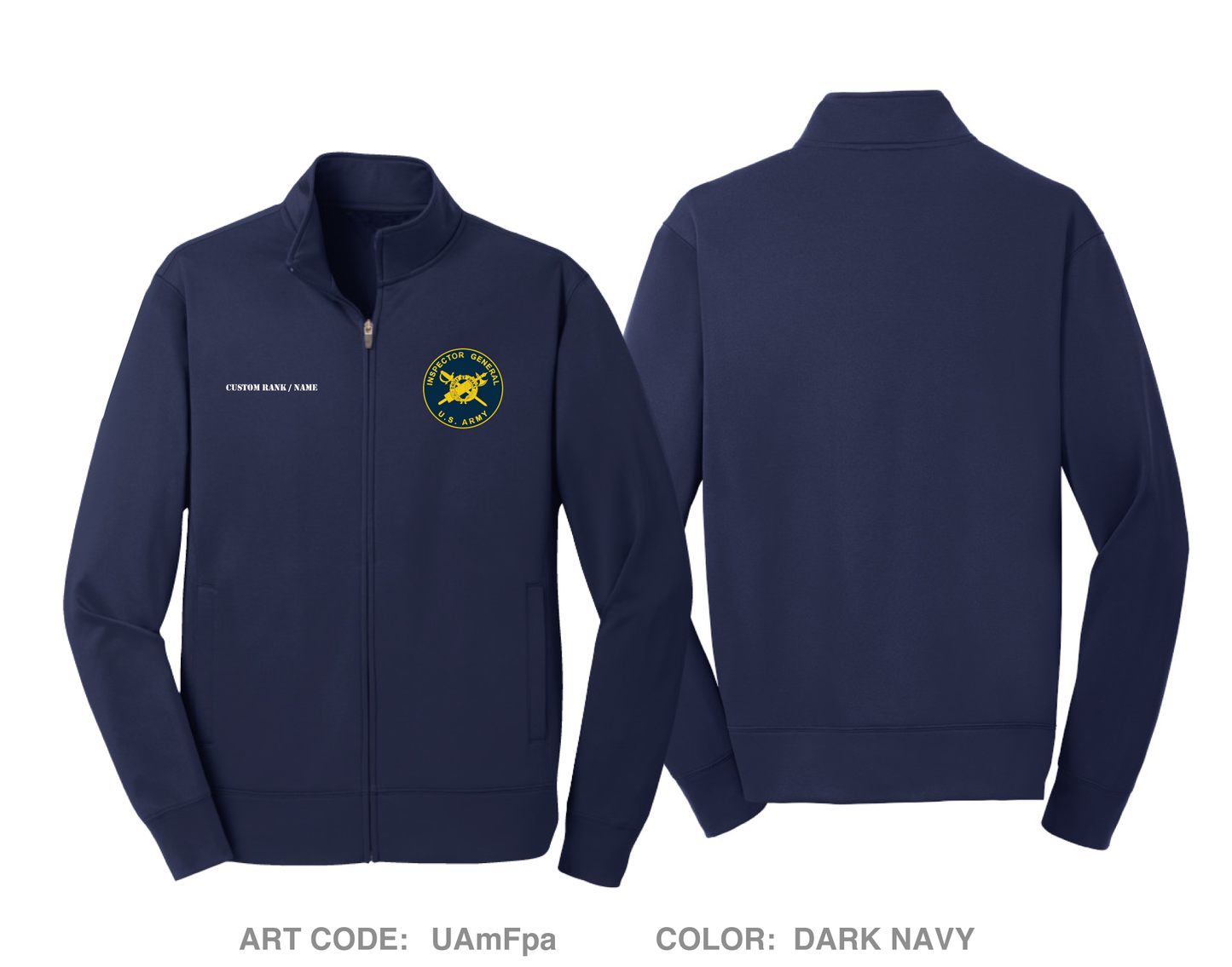 CUSTOM MCoE Inspector General, Fort Moore Hi-Tech Performance Full-Zip Fleece Jacket - UAmFpa