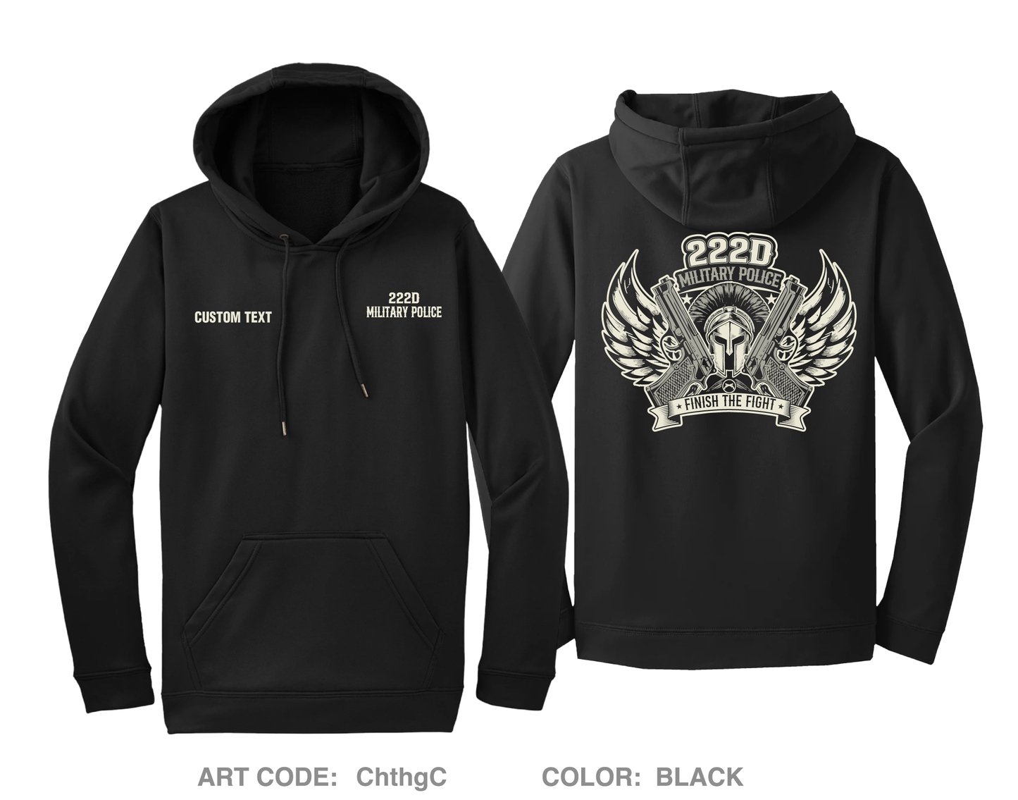 CUSTOM 222 Military Police Company Fundraising Collection Hi-Tech Performance Hoodie - ChthgC