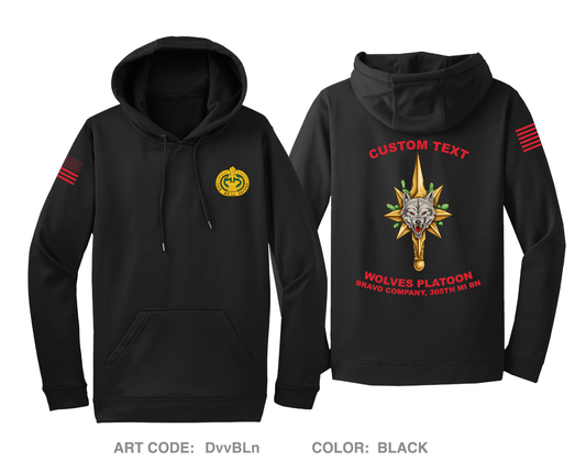 CUSTOM Wolves Platoon, Bravo Company 305th MI BN Hi-Tech Performance Hoodie - DvvBLn