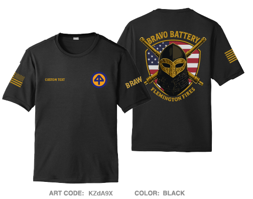 CUSTOM Bravo Battery 3-112 FA Fundraising Collection Hi-Tech Performance Unisex SS Tee - KZdA9X
