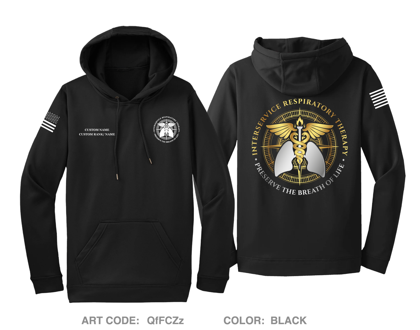 CUSTOM Interservice Respiratory Therapist Program Hi-Tech Performance Hoodie - QfFCZz