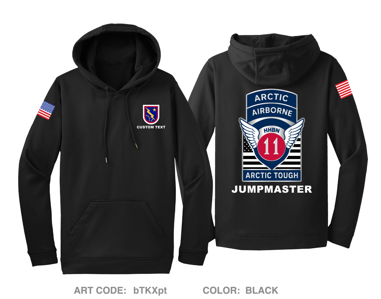 CUSTOM HHBN, 11th Airborne Division Hi-Tech Performance Hoodie - bTKXpt