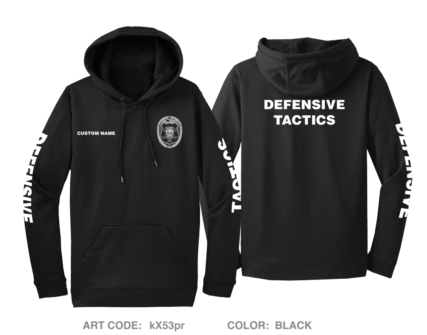 CUSTOM RTD Transit Police Hi-Tech Performance Hoodie - kX53pr