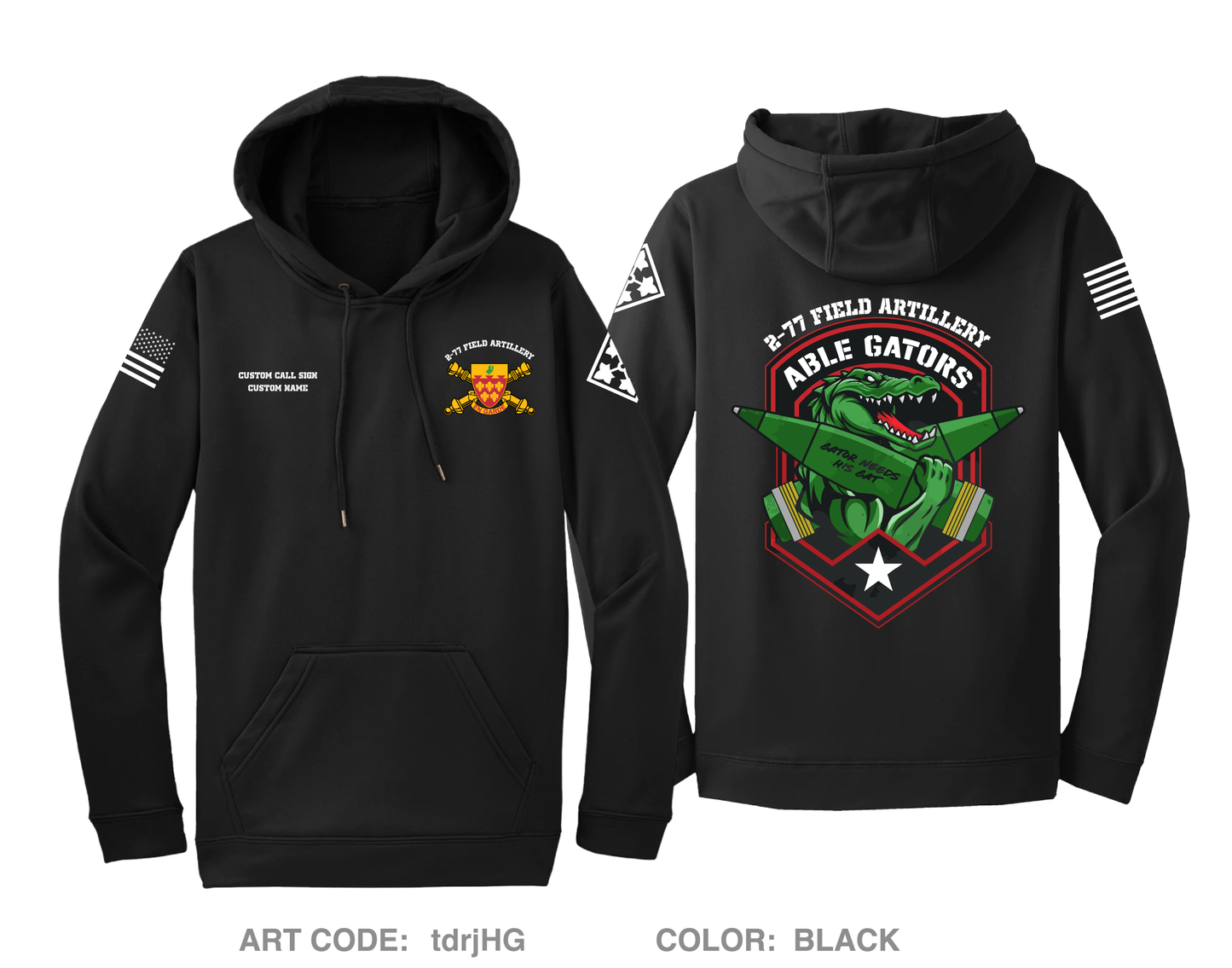 CUSTOM A BTRY 2-77 FA Hi-Tech Performance Hoodie - tdrjHG