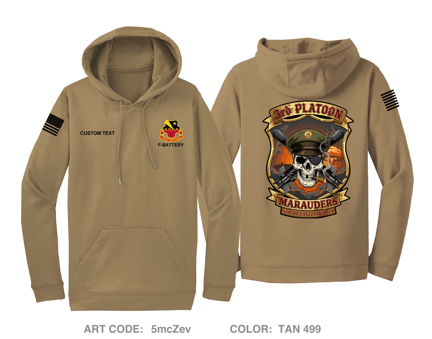 CUSTOM 3rd Platoon MARAUDERS Hi-Tech Performance Hoodie - 5mcZev