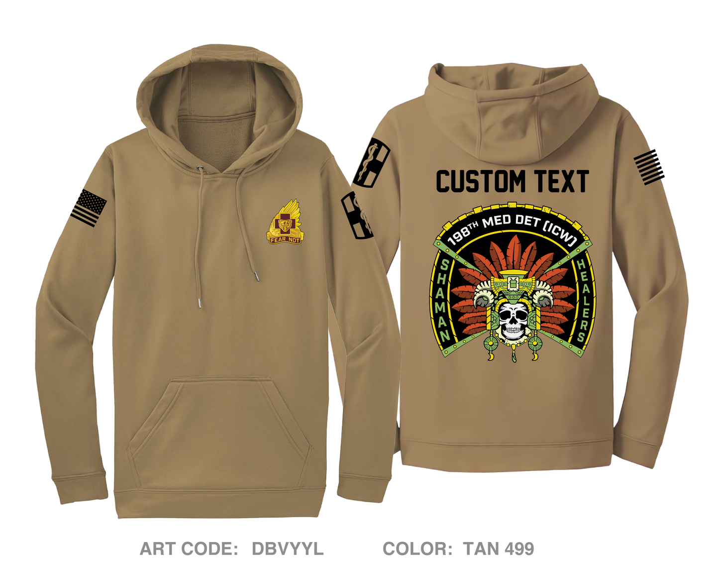 CUSTOM 198th Medical Detachment - ICW Hi-Tech Performance Hoodie - DBVYYL
