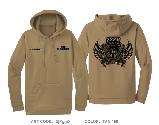 CUSTOM 222 Military Police Company Fundraising Collection Hi-Tech Performance Hoodie - EjPgmX