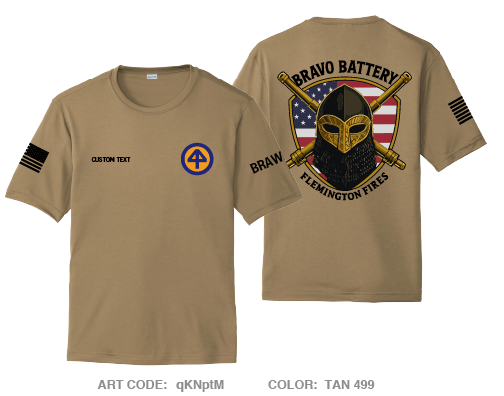 CUSTOM Bravo Battery 3-112 FA Fundraising Collection Hi-Tech Performance Unisex SS Tee - qKNptM