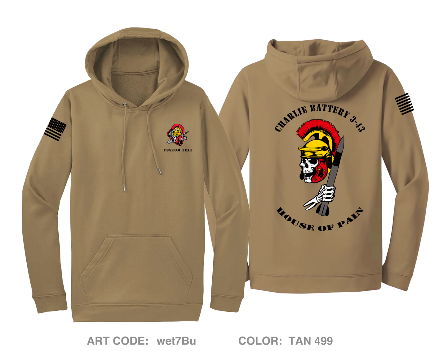 CUSTOM CHARLIE BATTERY 3-43 ADA Fundraising Collection Hi-Tech Performance Hoodie - wet7Bu