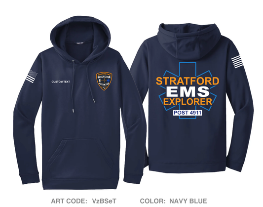 CUSTOM Stratford EMS Explorer Post 4911 Hi-Tech Performance Hoodie - VzBSeT