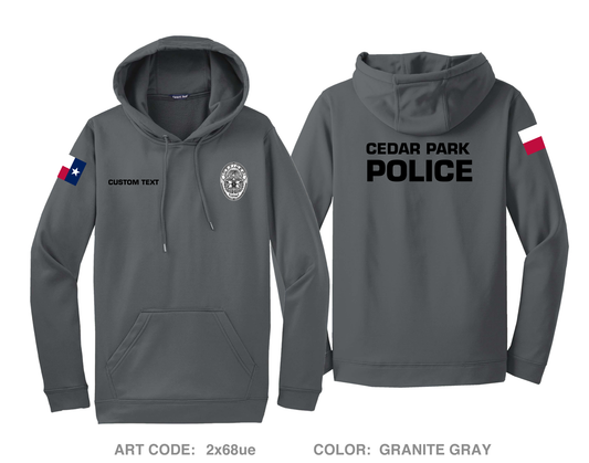 CUSTOM Cedar Park Police Department Hi-Tech Performance Hoodie - 2x68ue