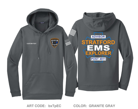 CUSTOM Stratford EMS Explorer Post 4911 Hi-Tech Performance Hoodie - bxTpEC
