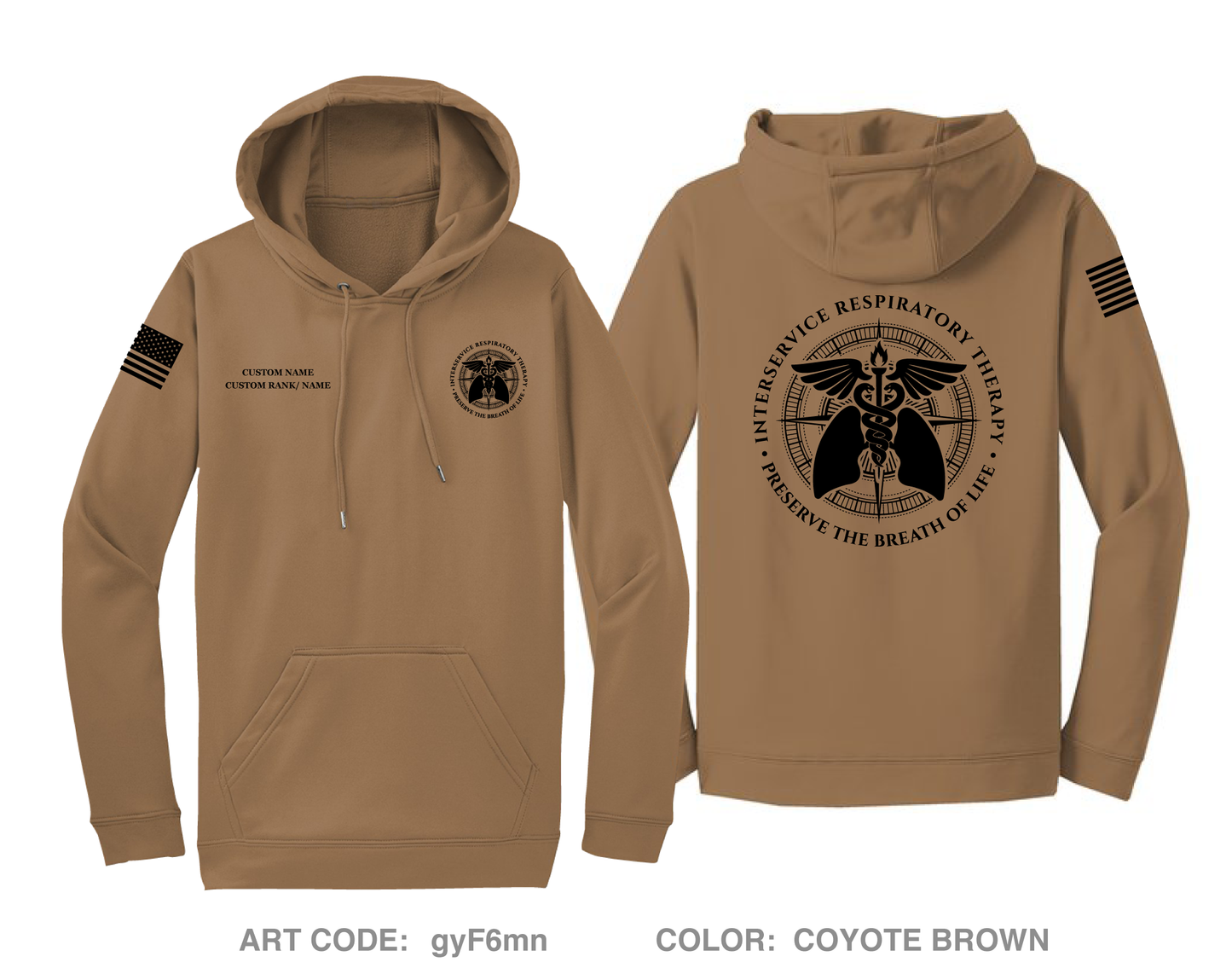 CUSTOM Interservice Respiratory Therapist Program Hi-Tech Performance Hoodie - gyF6mn