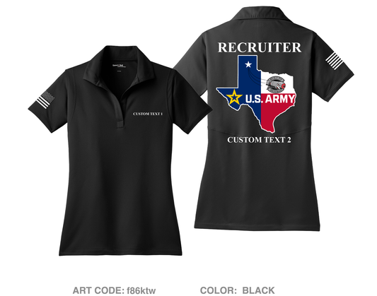 CUSTOM 4J1A Amarillo Recruiting Station Hi-Tech Performance Women's SS Polo - f86ktw