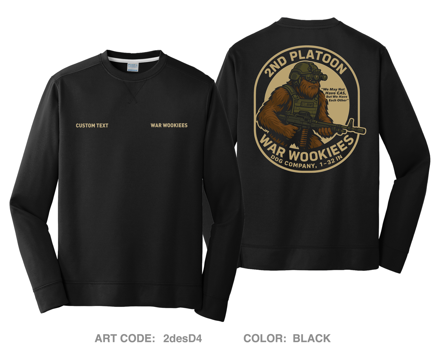 CUSTOM 10th Mountain HI-Tech Performance Crewneck Sweatshirt - 2desD4