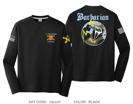 CUSTOM Barbarian/ 2-77 FA HI-Tech Performance Crewneck Sweatshirt - c8cxzP