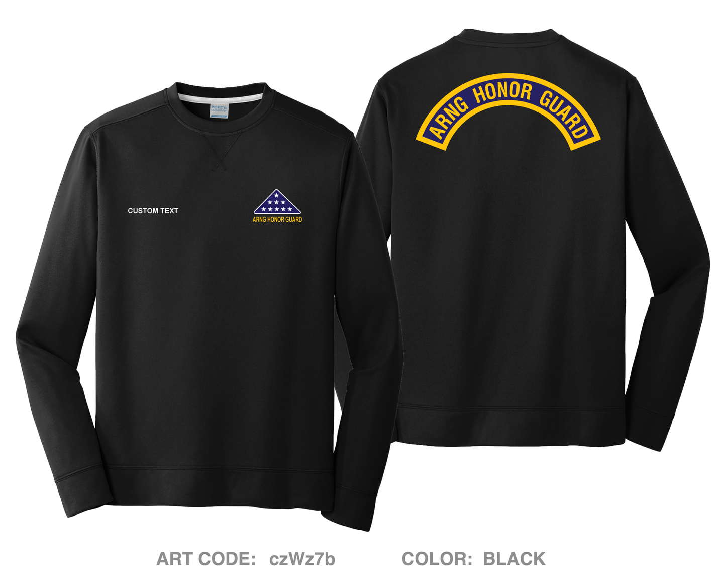 CUSTOM Iowa Funeral Honors HI-Tech Performance Crewneck Sweatshirt - czWz7b