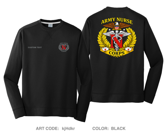 CUSTOM Army Nurse Corps HI-Tech Performance Crewneck Sweatshirt - kjHdkr