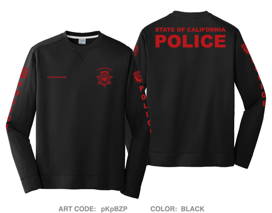 CUSTOM CAL FIRE LAW ENFORCEMENT TRAINING Store 1 HI-Tech Performance Crewneck Sweatshirt - pKpBZP