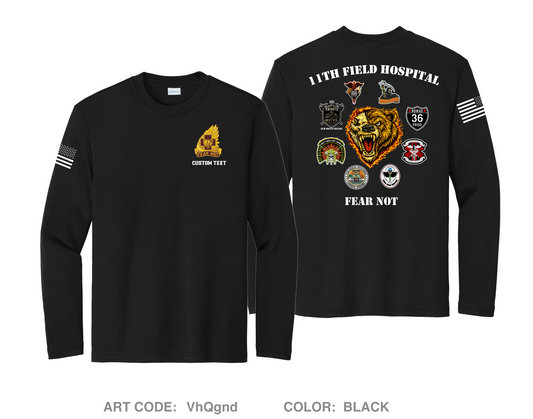 CUSTOM 11th Field Hospital Hi-Tech Performance Unisex Youth LS Tee - VhQgnd