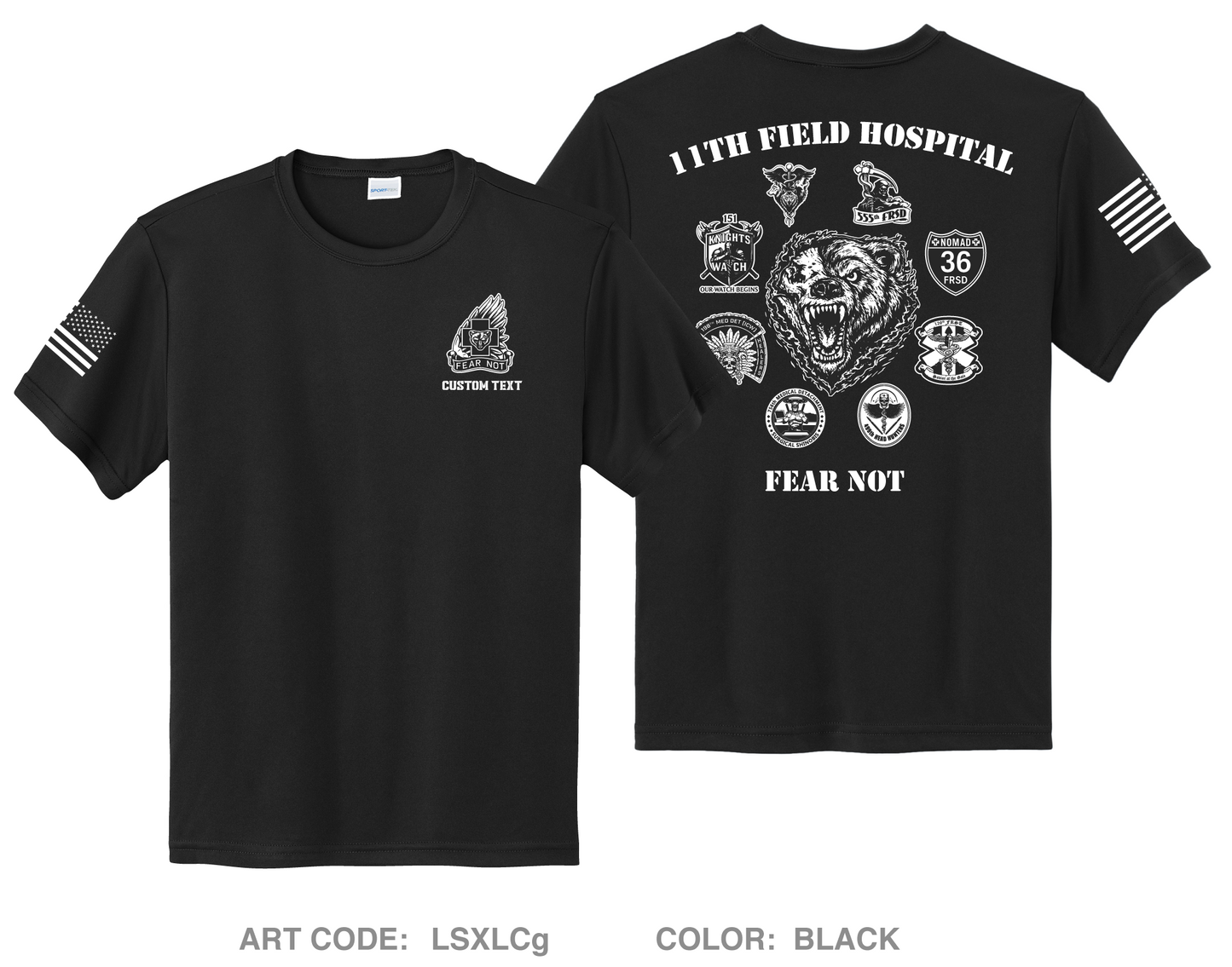 CUSTOM 11th Field Hospital Hi-Tech Performance Unisex Youth SS Tee - LSXLCg