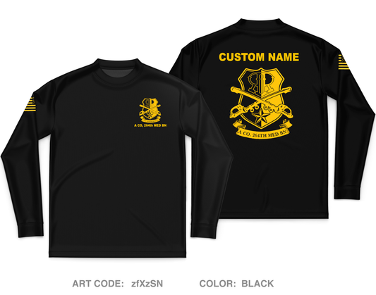 CUSTOM A CO, 264th MED BN Core Men's LS Performance Tee - zfXzSN