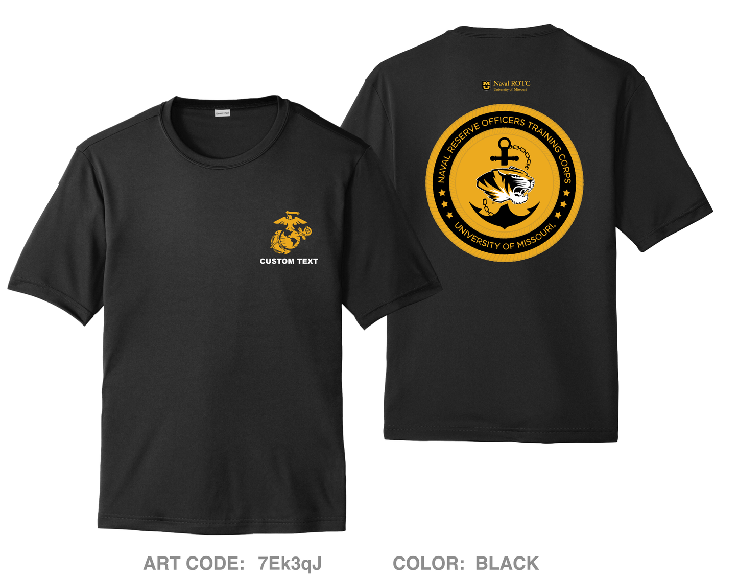 CUSTOM UNIVERISTY OF MISSOURI NAVAL ROTC Store 1 Hi-Tech Performance Unisex SS Tee - 7Ek3qJ
