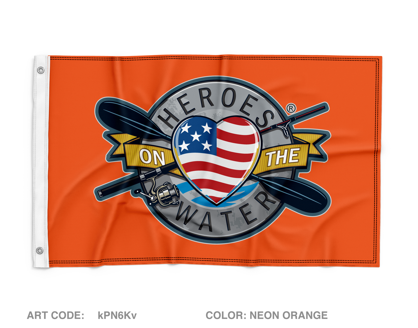 Heroes on the Water National Wall Flag - Neon