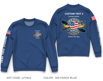 CUSTOM Heroes on the Water National Core Men's Crewneck Performance Sweatshirt