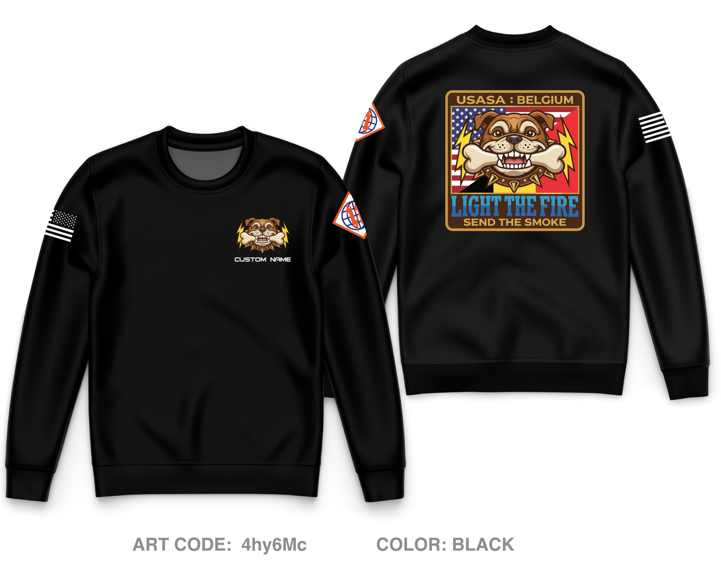 CUSTOM USASA-Belgium Core Men's Crewneck Performance Sweatshirt - 4hy6Mc
