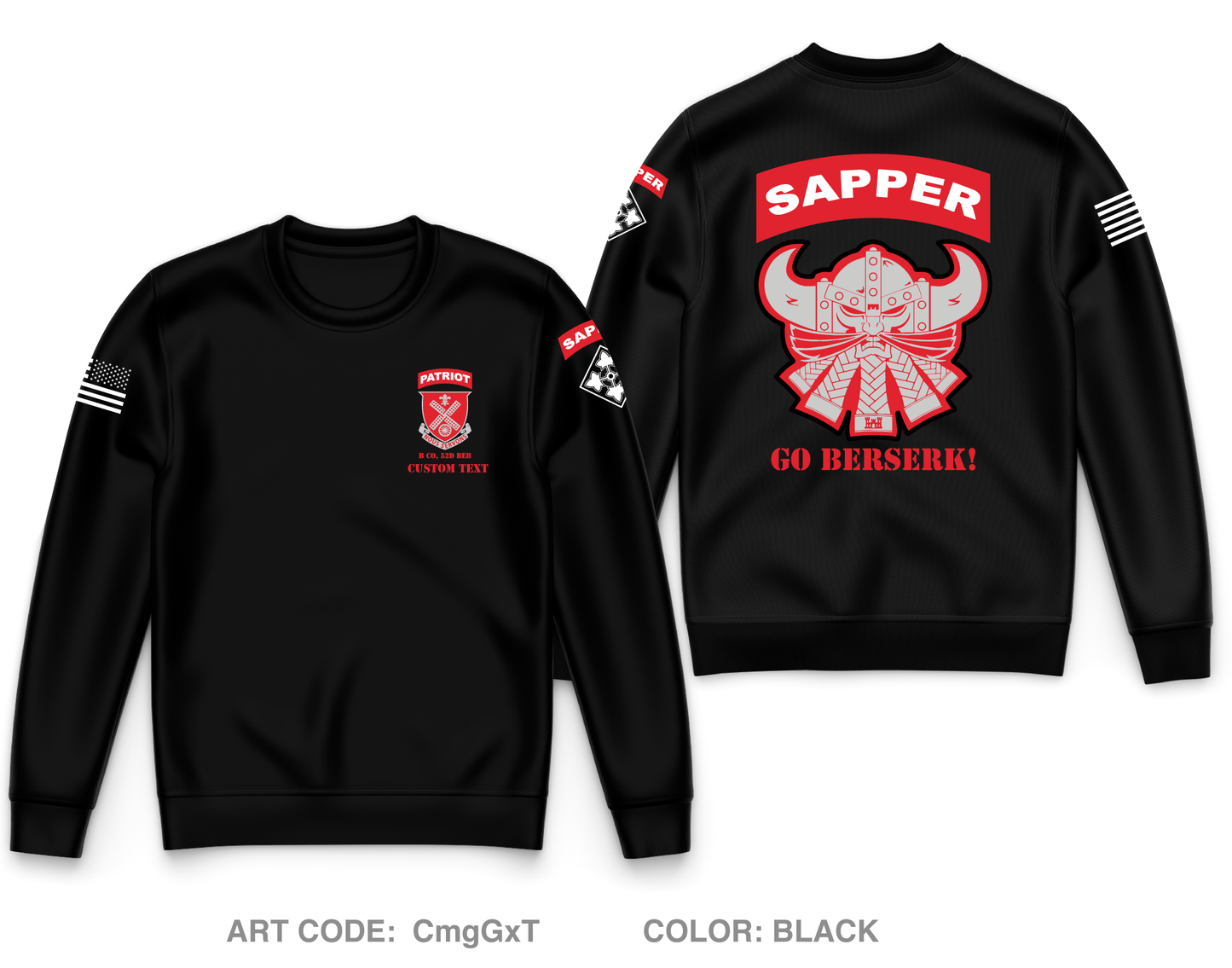Custom B CO, 52D BEB Core Men's Crewneck Performance Sweatshirt - CmgGxT