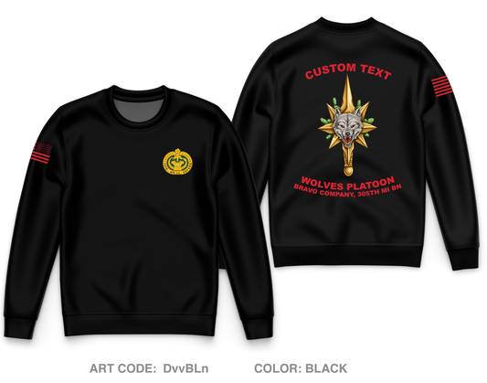 CUSTOM Wolves Platoon, Bravo Company 305th MI BN Core Men's Crewneck Performance Sweatshirt - DvvBLn