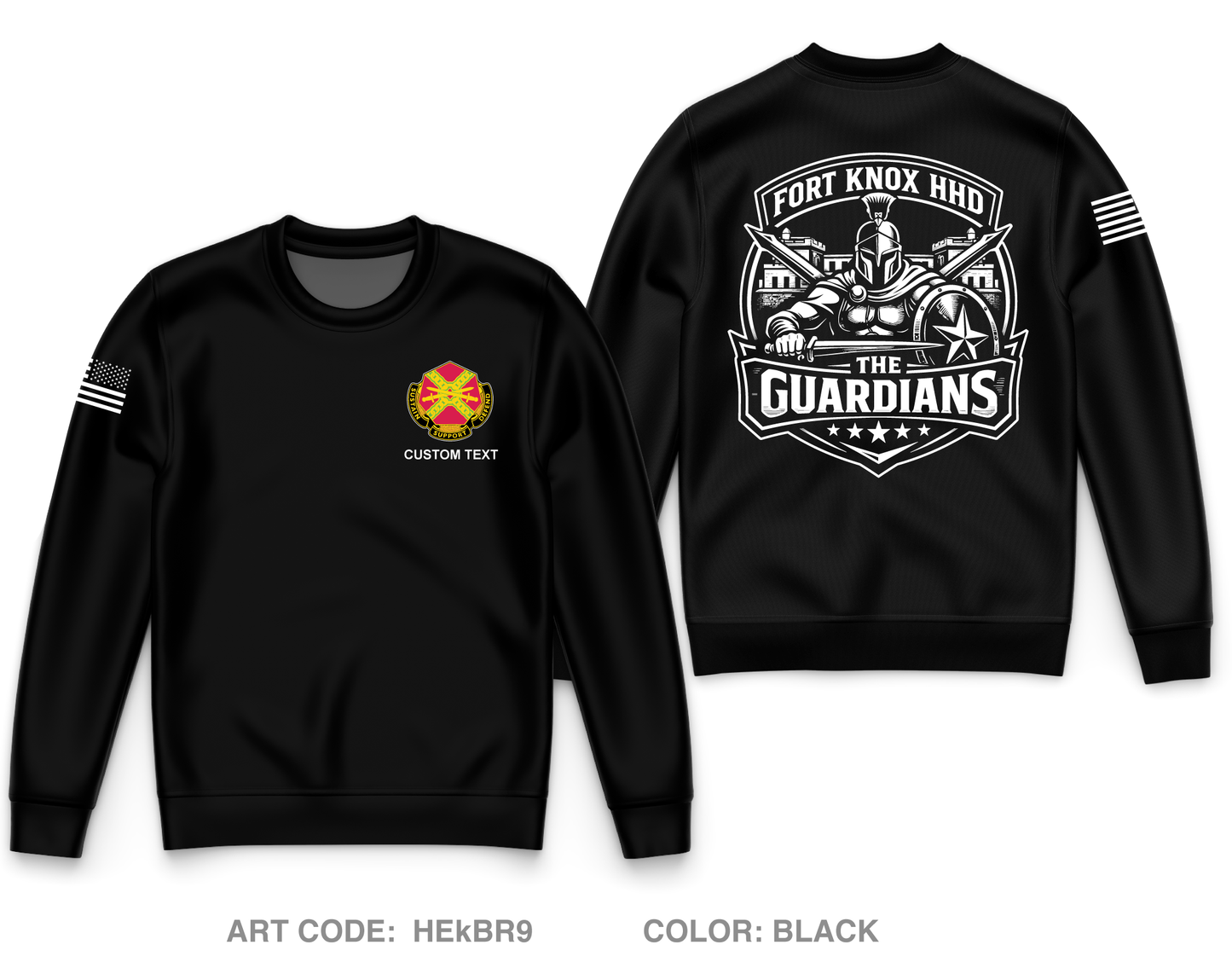 CUSTOM HHD USAG Fort Knox Core Men's Crewneck Performance Sweatshirt - HEkBR9