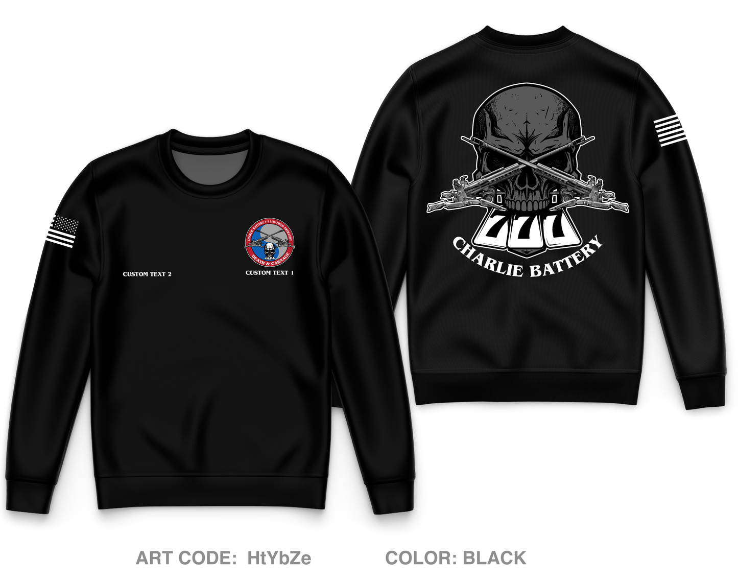 CUSTOM C BTRY 1-111th FAR Core Men's Crewneck Performance Sweatshirt - HtYbZe
