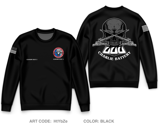 CUSTOM C BTRY 1-111th FAR Core Men's Crewneck Performance Sweatshirt - HtYbZe