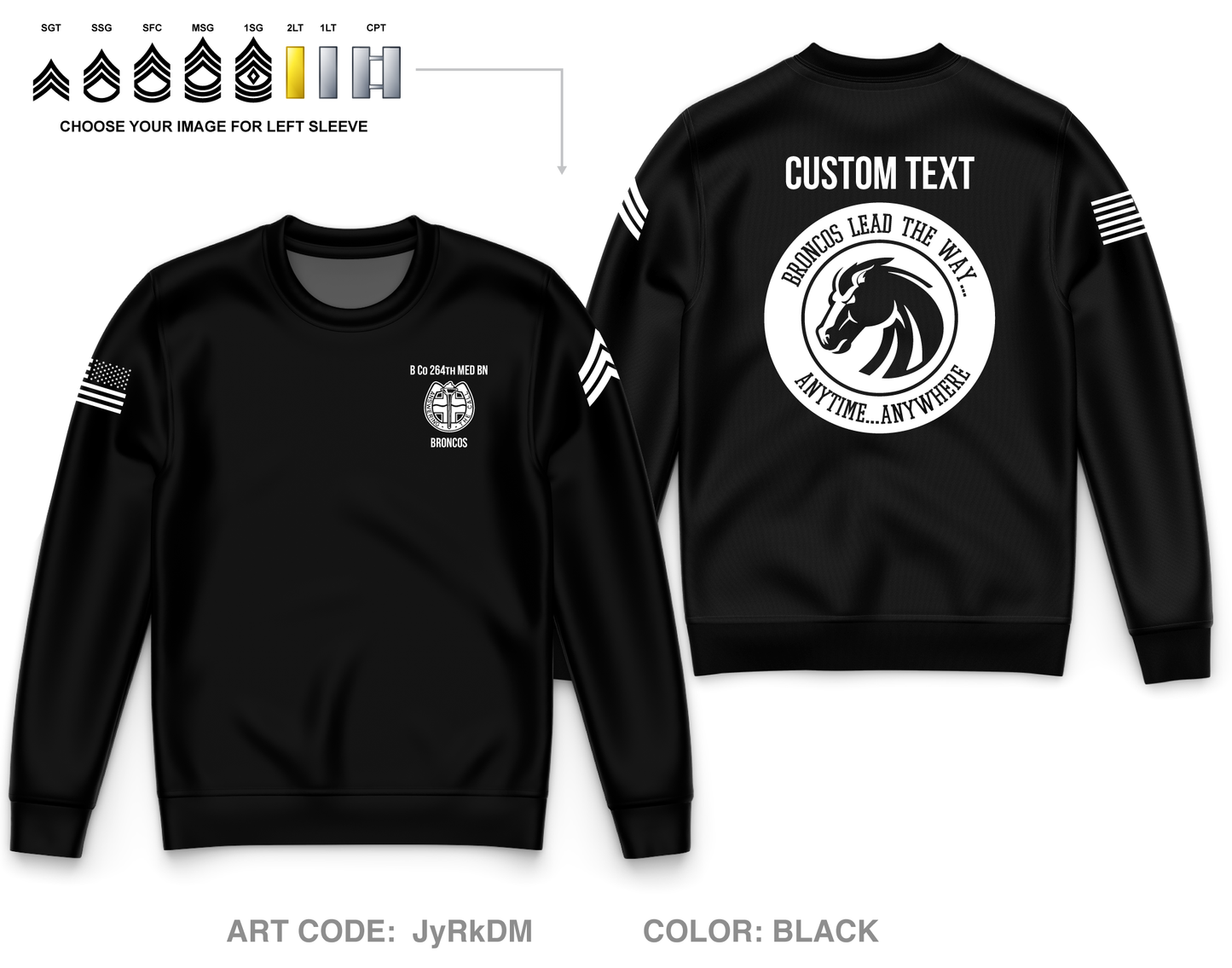 CUSTOM B Co 264th MED BN Store 1 Core Men's Crewneck Performance Sweatshirt - JyRkDM