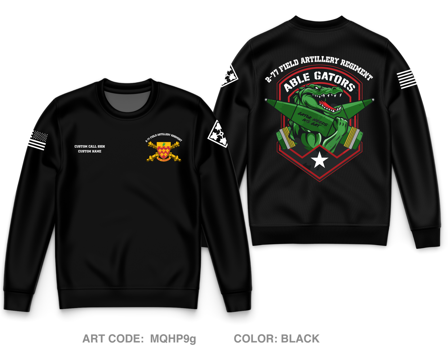 CUSTOM A BTRY 2-77 FA Core Men's Crewneck Performance Sweatshirt - MQHP9g